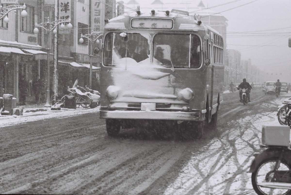 昭和30年代頃の雪の西２条通り